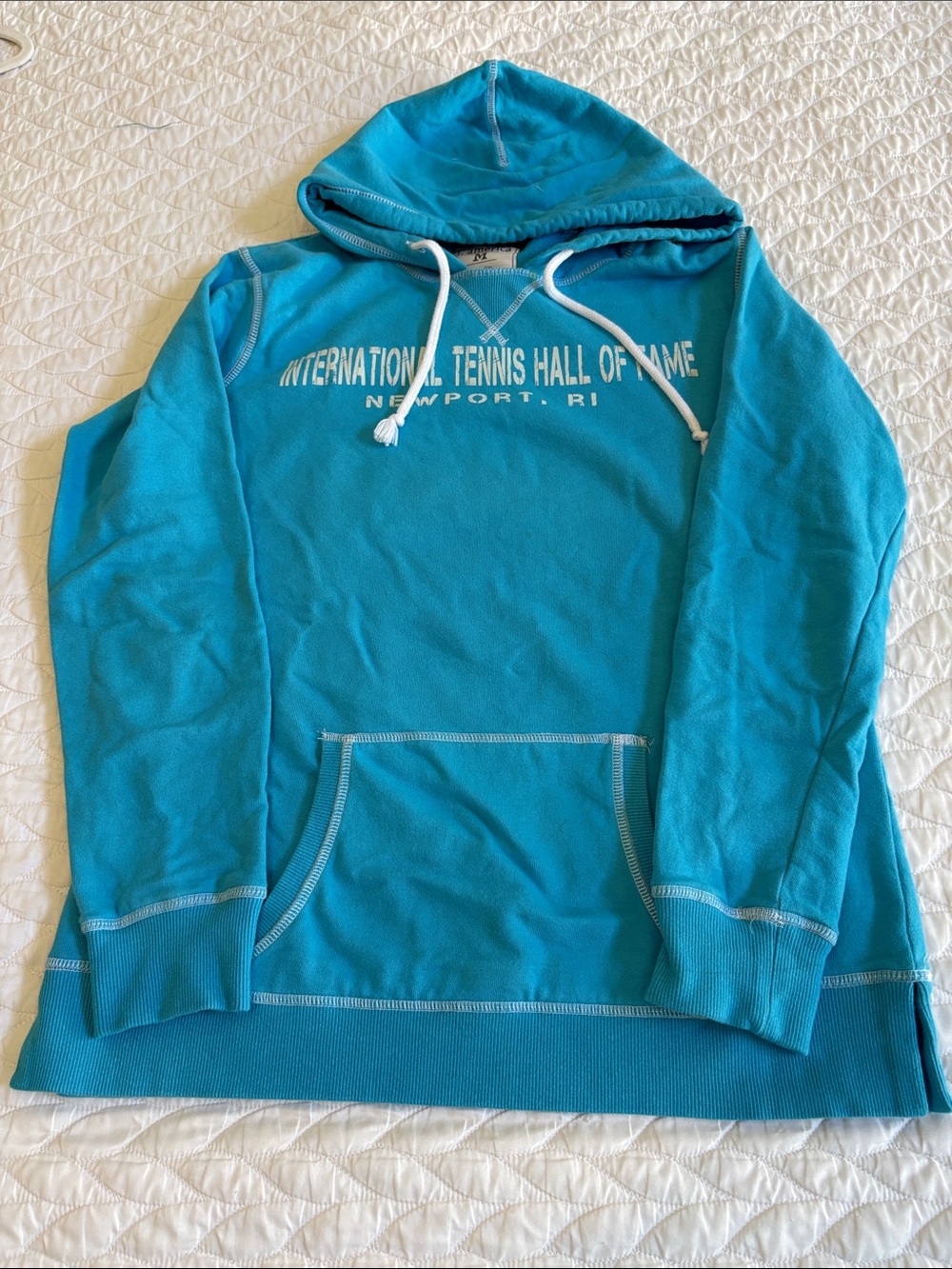 Turquoise 'International Tennis Hall of Fame' Pullover Hoodie -Women’s Medium